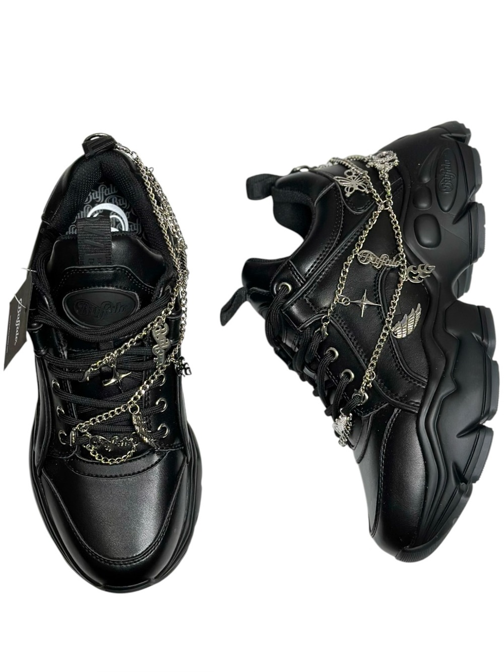 BUFFALO LONDON Binary Charm 2.0 Vegan Shoes , Black, 10 (US)